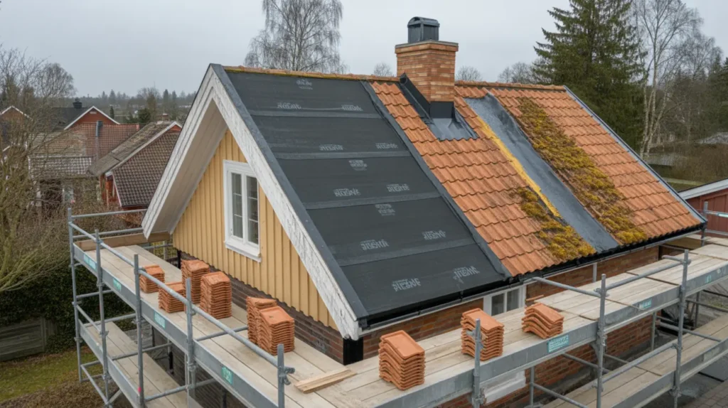 takreparation med l ckaget tning och pannbyte i rissne sundbyberg
